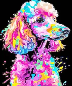 Colorful Poodle Dog Art Diamond Painting