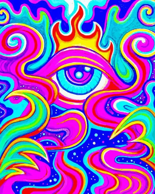 colorful psychedelic eye art Diamond By Numbers Colorful Psychedelic Eye Art Diamond Painting
