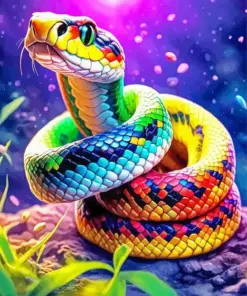 Colorful Rainbow Snake Diamond Painting