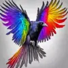 Colorful Raven Flying Diamond Painting
