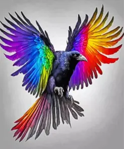 Colorful Raven Flying Diamond Painting