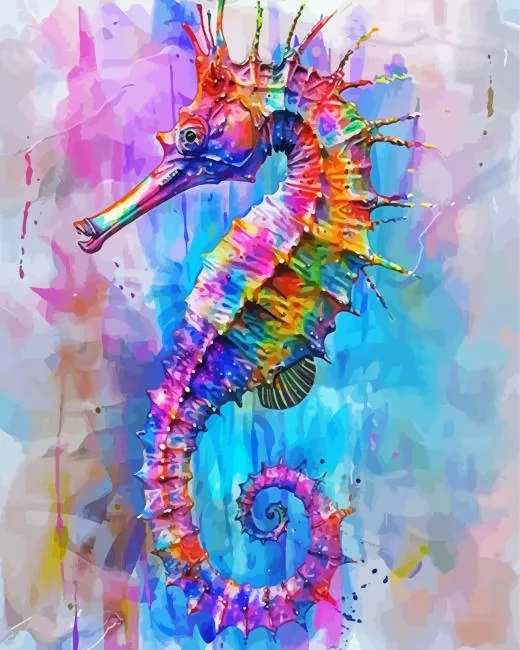 colorful seahorse art Diamond Paints Colorful Seahorse Art Diamond Painting
