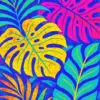 Colorful Tropical Leaves Art Diamond Painting