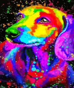 Colorful Wiener Dog Art Diamond Painting
