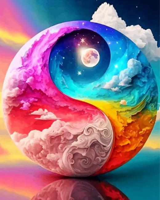 colorful yin yang Diamond By Numbers Colorful Yin Yang Diamond Painting