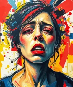 Cool Sad Woman Portrait Diamond Painting