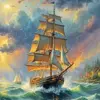 Cool Sailboat In Storm Art Diamond Painting