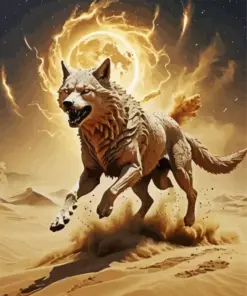 Cool Sand Wolf Art Diamond Painting
