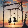 Cool Silhouette Of A Girl On A Swing Diamond Painting