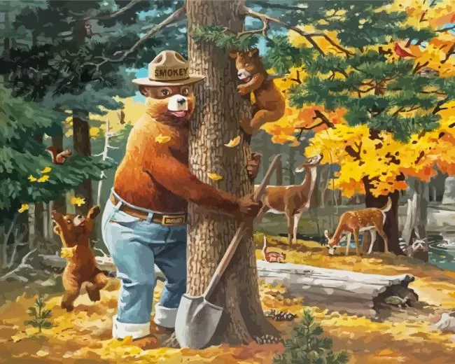 cool smokey bear art Diamond By Numbers Cool Smokey Bear Art Diamond Painting