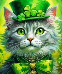 Cool St Patricks Day Cat Diamond Painting