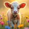 Cute Baby Cow Diamond Painting