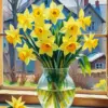Daffodils In Vase Art Diamond Painting