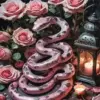 Floral Pink Snake Diamond Painting