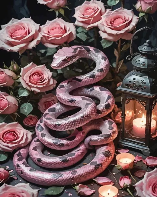 floral pink snake Diamond Paintings Floral Pink Snake Diamond Painting