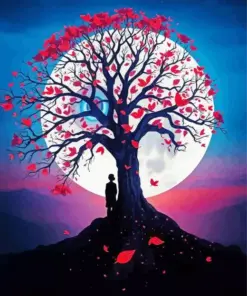 Full Moon Silhouette Diamond Painting