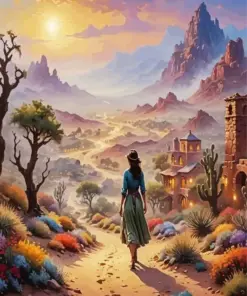 Girl In Desert Diamond Painting