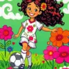 Girl Playing Soccer Diamond Painting