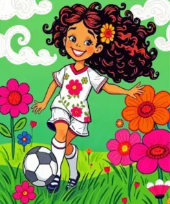 Girl Playing Soccer Diamond Painting