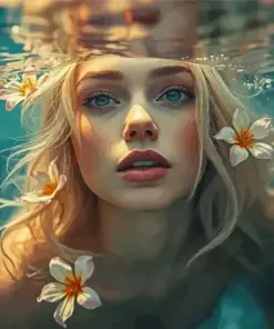 Girl Underwater Diamond Painting