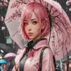 Girl With Umbrella Anime Art Diamond Painting