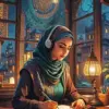 Girl Writing Art Diamond Painting