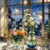 Glass Flower Vase Diamond Painting