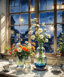 Glass Flower Vase Diamond Painting