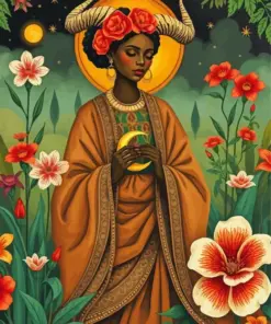 Goddess Black Taurus Woman Art Diamond Painting