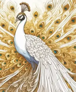 Gold Peacock Art Diamond Painting