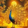 Golden Peacock Art Diamond Painting