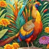 Golden Pheasant Bird And Flowers Diamond Painting