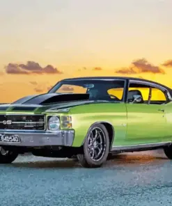 Green Chevelle Car Diamond Painting