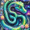 Green Serpents Art Diamond Painting