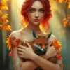 Lady Gold Autumn Leaves Diamond Painting