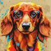 Long Haired Dachshund Diamond Painting