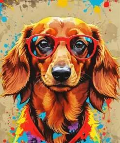 Long Haired Dachshund Diamond Painting