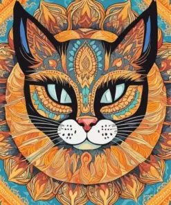 Mandala Cat Face Diamond Painting
