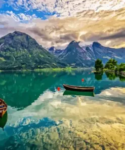 Oppstrynsvatn Lake Diamond Painting
