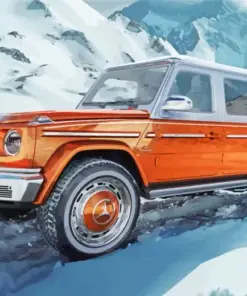 Orange Mercedes G63 Diamond Painting