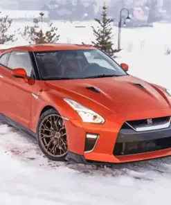 Orange Nissan Gtr Diamond Painting