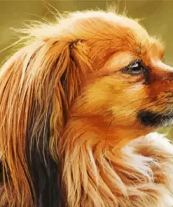 Orange Papillon Dog Diamond Painting