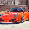 Orange Rwb Porsche Diamond Painting