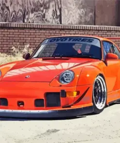 Orange Rwb Porsche Diamond Painting