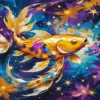 Purple Golden Koi Diamond Painting