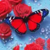 Red Scarlet Butterfly Art Diamond Painting
