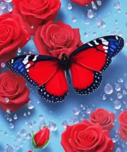 Red Scarlet Butterfly Art Diamond Painting