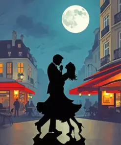 Romantic Silhouette Couple Dancing Diamond Painting