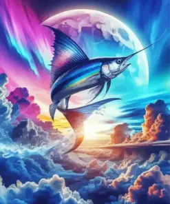 Sailfish Jumping Diamond Painting