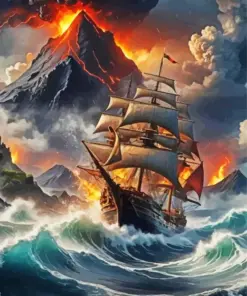 Sailing Ship In A Storm Art Diamond Painting